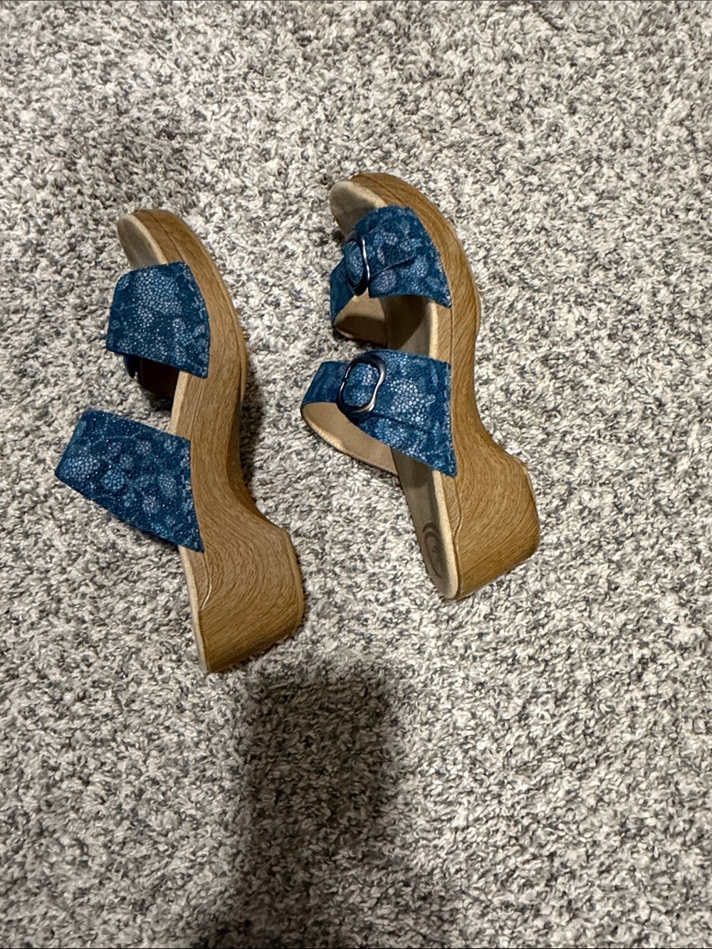 Dansko Teal Patterned Dual-Buckle Slide Mules - Picture 4 of 5